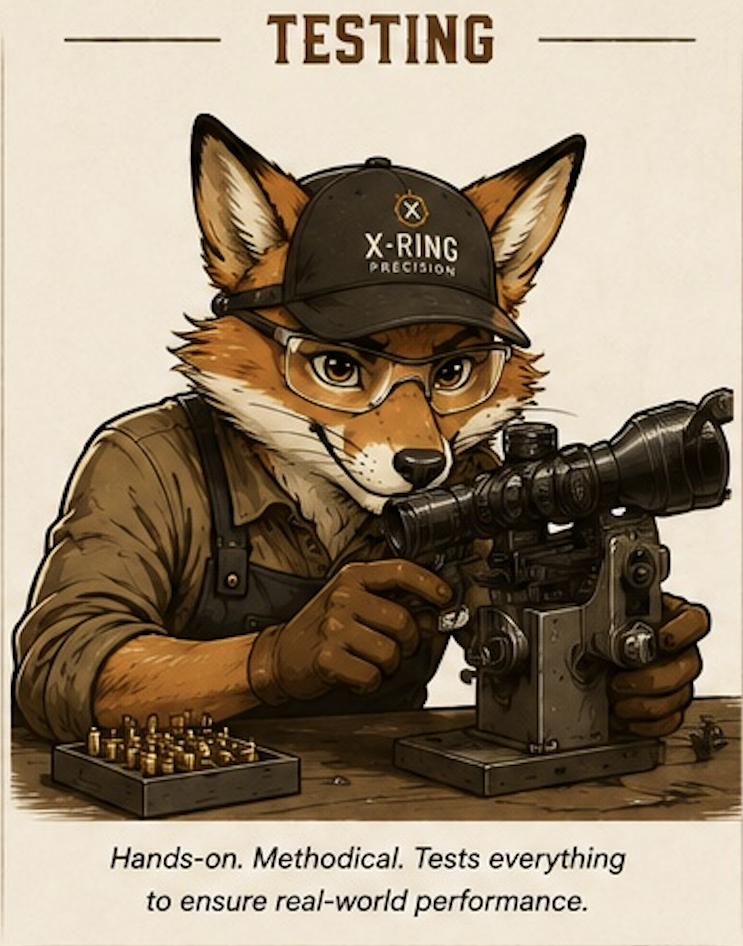Newt testing a scope setup on the bench